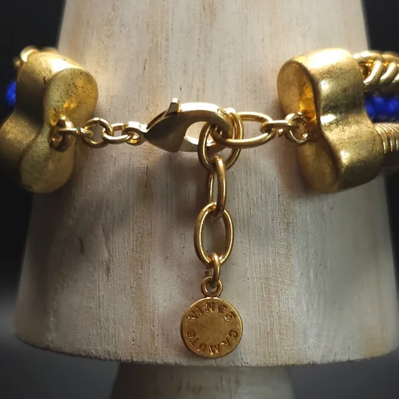 Vince Camuto gold tone triple strand chain bracelet. - Picture 4 of 7